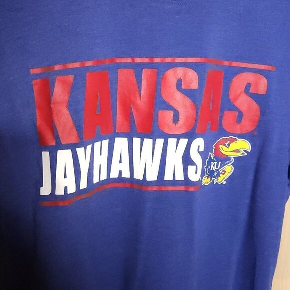 Colosseum University Of Kansas Jayhawks Blue Short Sleeve Shirt Small - Picture 3 of 4